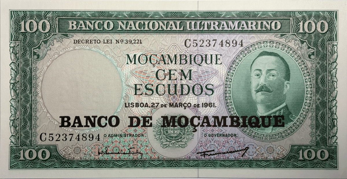 100 Escudos (Banco de Moçambique overprint)